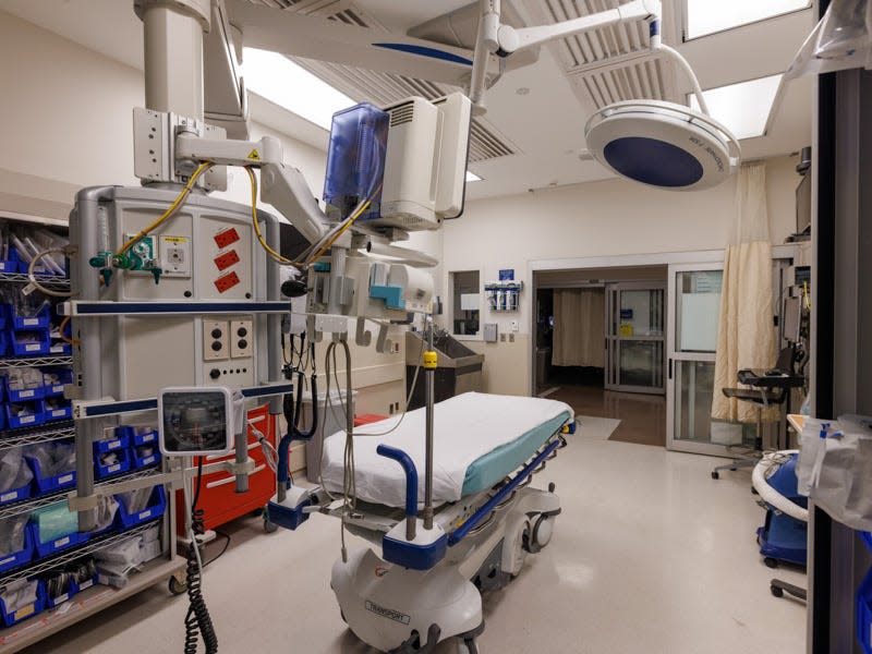Trauma rooms in the University of Mississippi Medical Center Adult Emergency Department are equipped and staffed to treat many emergencies including burn victims.