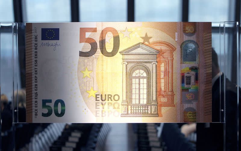 FILE PHOTO: The European Central Bank (ECB) presents the new 50 euro note at the bank's headquarters in Frankfurt