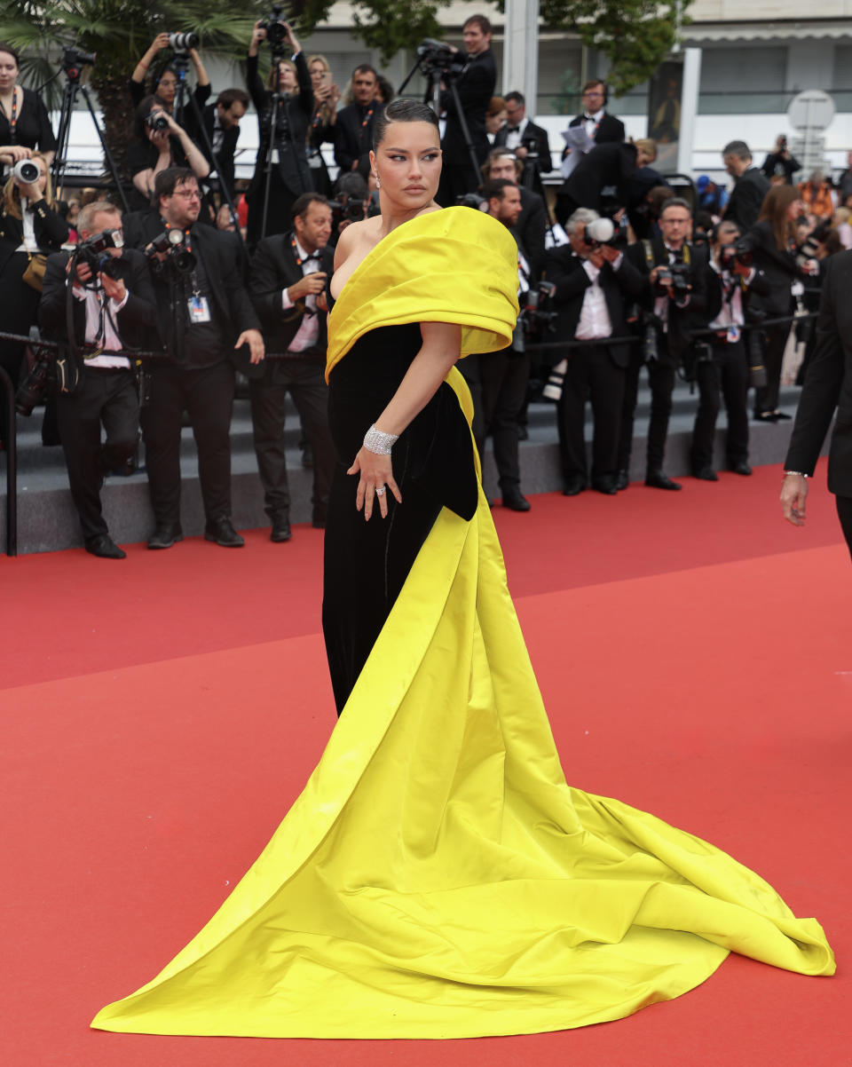 Adriana Lima at the Indiana Jones And The Dial Of Destiny screening red carpet during the 2023 Cannes film festival. (Getty images)