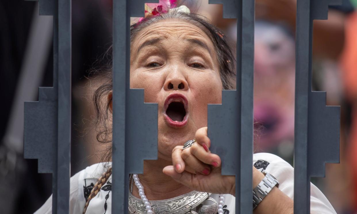 <span>A supporter of Move Forward protests outside parliament in Bangkok after Thailand’s constitutional court banned from office its leader, Pita Limjaroenrat.</span><span>Photograph: Wason Wanitchakorn/AP</span>