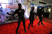 Dancers perform at the MTX Audio booth at the International Consumer Electronics Show.