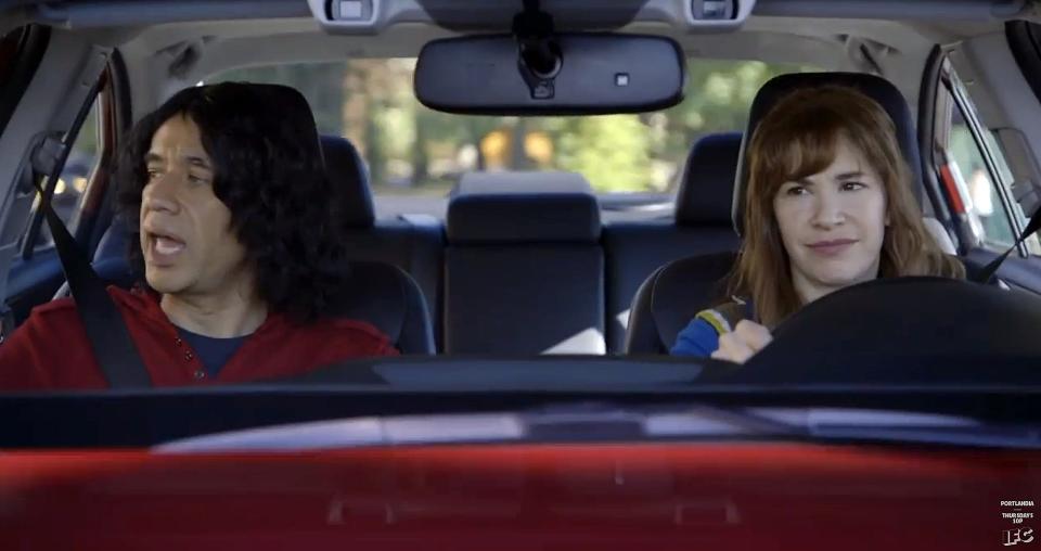 Fred Armisen and Carrie Brownstein in the "Rideshare" sketch of 'Portlandia' Season 5.