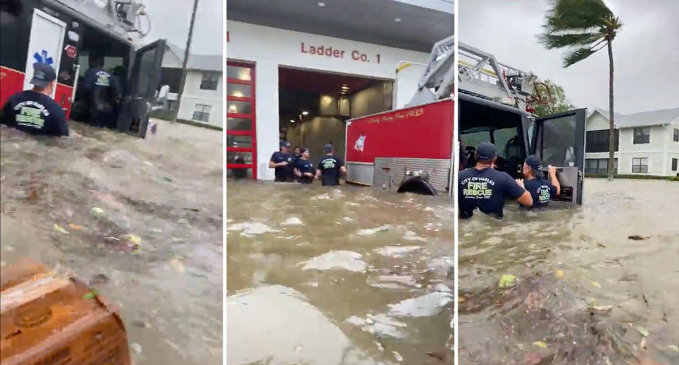 Naples Fire Department was inundated with water. Source: Naples Fire-Rescue Department/Facebook