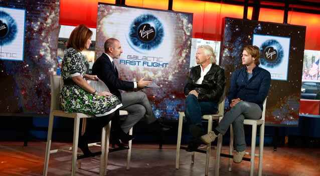 NBC News' Savannah Guthrie, Matt Lauer, Virgin Group founder Richard Branson and son Sam Branson appear on NBC News' 'Today' show on November 8, 2013. Photo: Getty