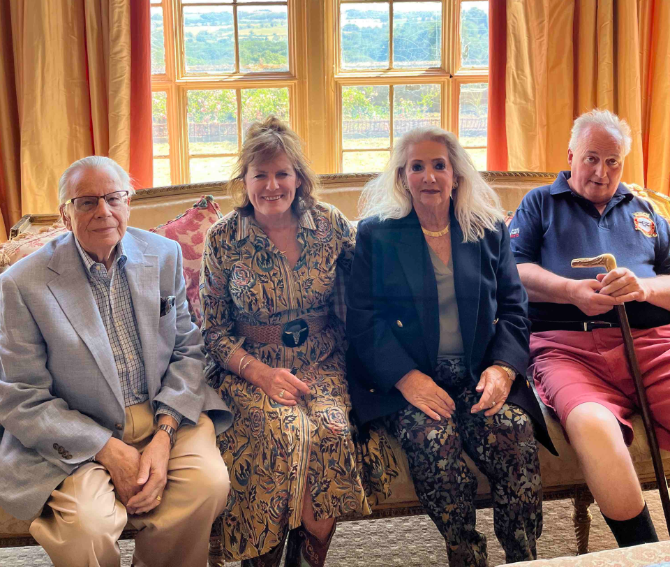 Eric Reickert, at left, with the Duchess of Rutland Emma Manners, Susan Willis Reickert, and the Duke of Rutland David Manners at Belvoir Castle.