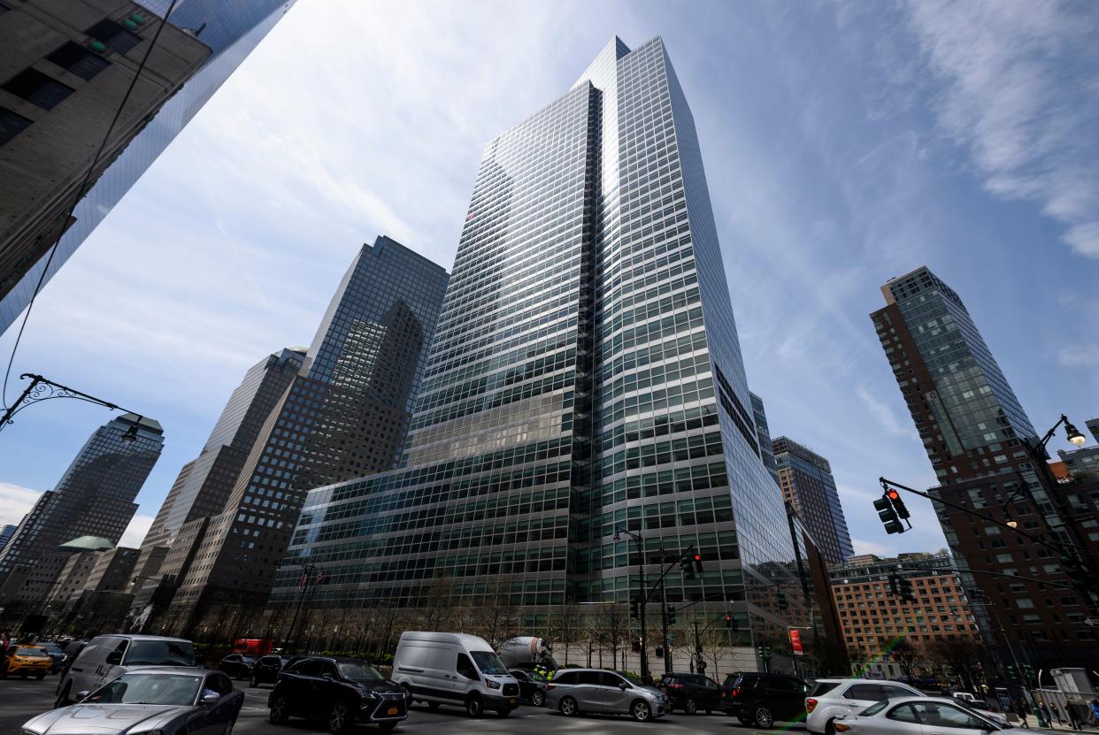 The headquarters of Goldman Sachs is pictured on April 17, 2019 in New York City. (Photo by Johannes EISELE / AFP) (Photo by JOHANNES EISELE/AFP via Getty Images)