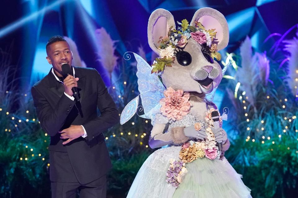 "Masked Singer" host Nick Cannon with the Mouse