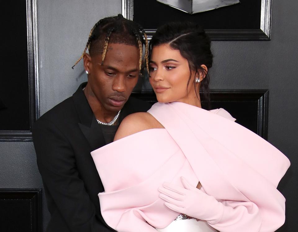 Travis Scott and Kylie Jenner at event