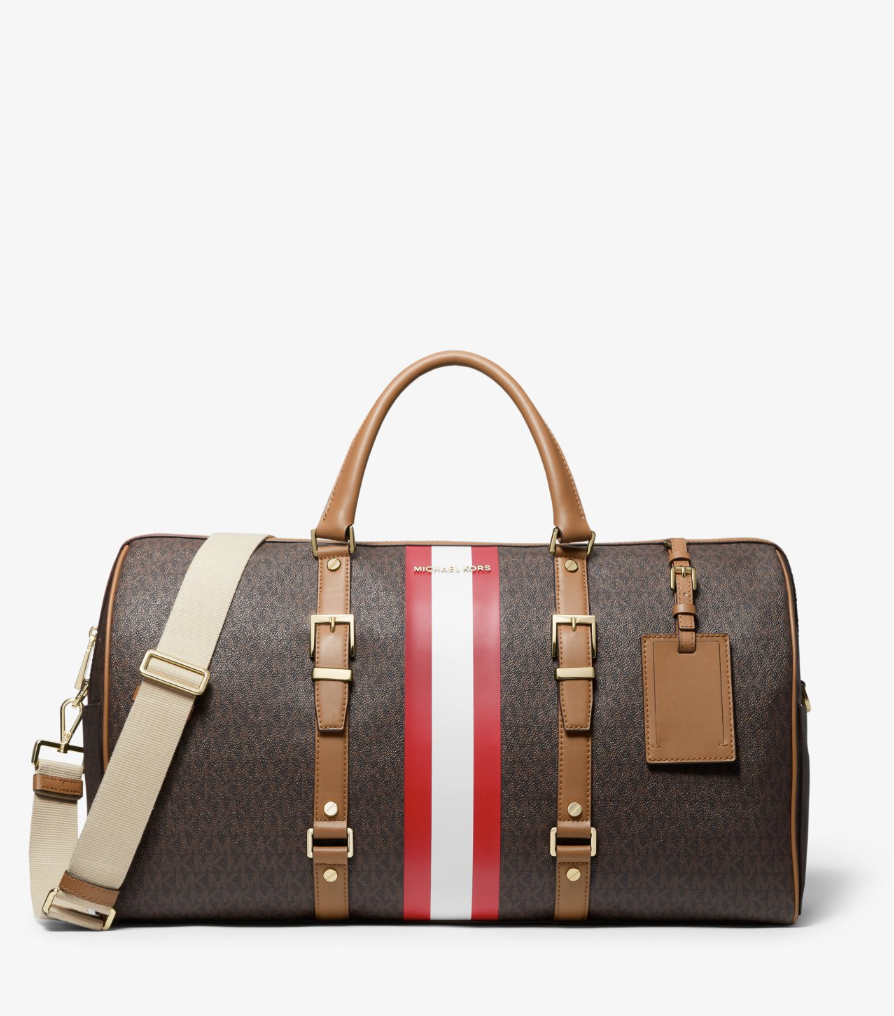 Bedford Travel Extra-Large Logo Stripe Weekender Bag (photo via Michael Kors)