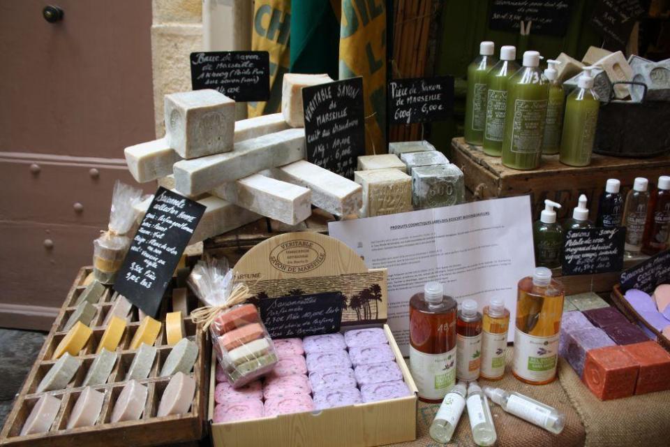 Local soaps on sale at the market