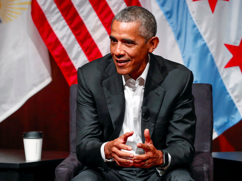 Former U.S. President Barack Obama speaks during a meeting with youth leaders at the Logan Center for the Arts at the University of Chicago to discuss strategies for community organization and civic engagement in Chicago, Illinois, U.S., April 24, 2017. REUTERS/Kamil Krzaczynski