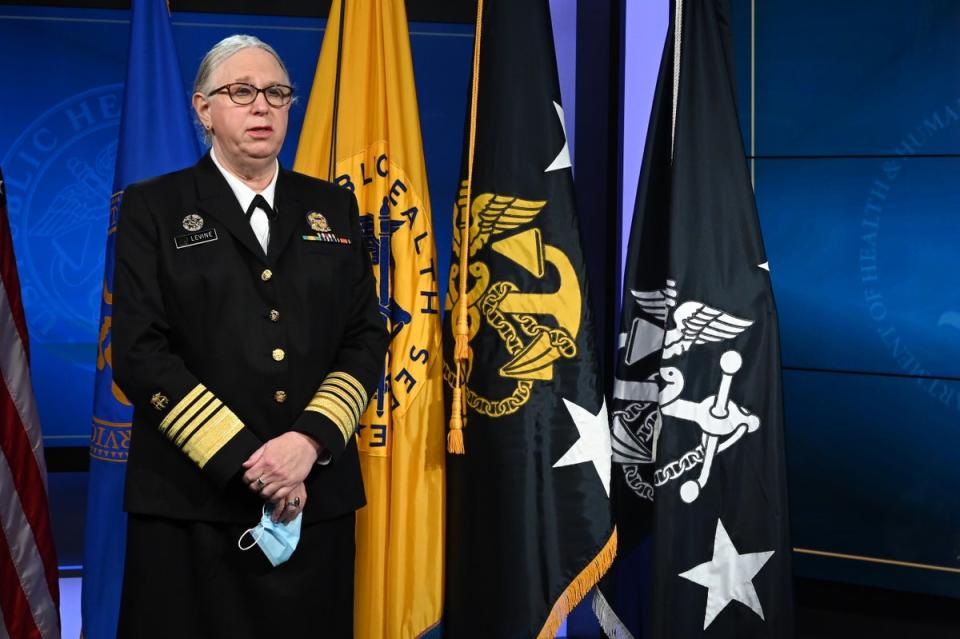 Admiral Rachel Levine was confirmed by the Senate  in 2021 (US Department of Health and Human Services)