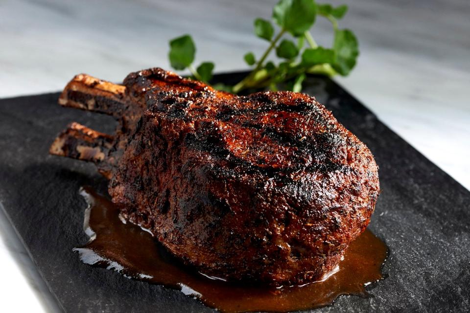 Morton's the Steakhouse offers a double-cut prime pork chop on its holiday specials menu. 