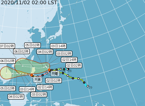 颱風預測路徑。（圖／氣象局）