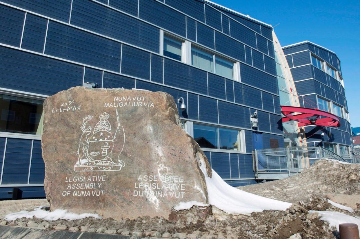 A file photo of the Nunavut Legislature in Iqaluit on Saturday, April 25, 2015. Roughly 50 Government of Nunavut employees could lose their jobs by the end of August. (Paul Chiasson/The Canadian Press - image credit)