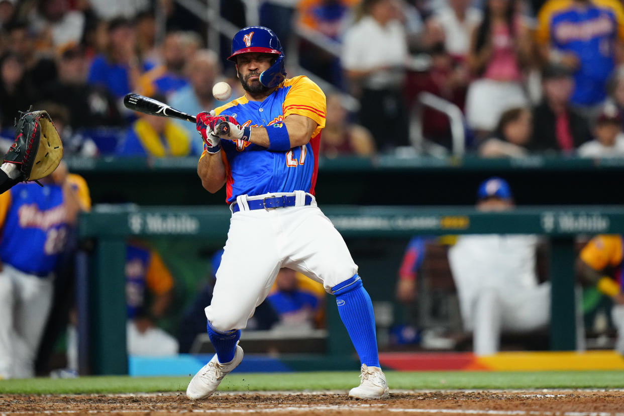 The Astros and Venezuela took a major hit Saturday during a very bad inning for Team USA. (Photo by Daniel Shirey/WBCI/MLB Photos via Getty Images)