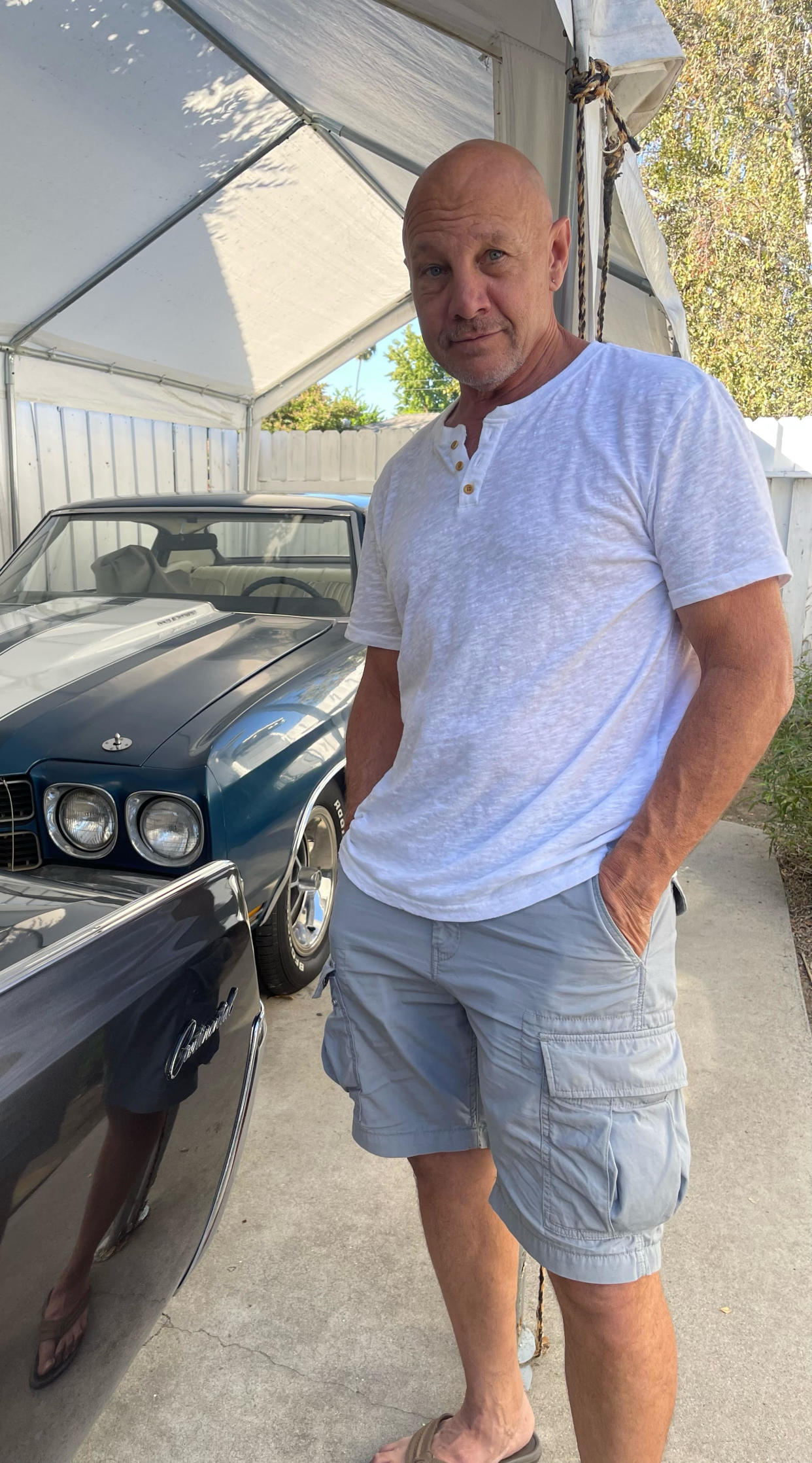 Stuntman Stuart Wilson, who came to Granville with Bruce Willis in 2016, poses for a photo at his home in Los Angeles.