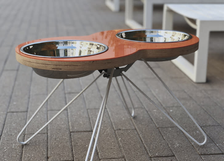 Elevated Dog Feeder Raised Dog Bowls Mid Century Modern Pet Bowls