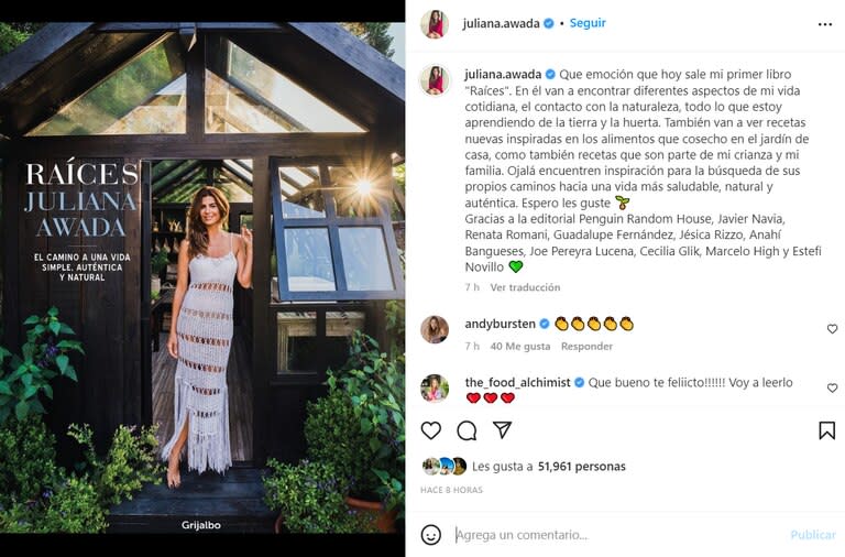 Juliana Awada anunció el estreno de su primer libro