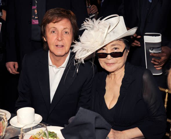 <p>Kevin Mazur/WireImage</p> Paul McCartney and Yoko Ono attend the MusiCares Person of the Year Gala in Los Angeles in February 2012