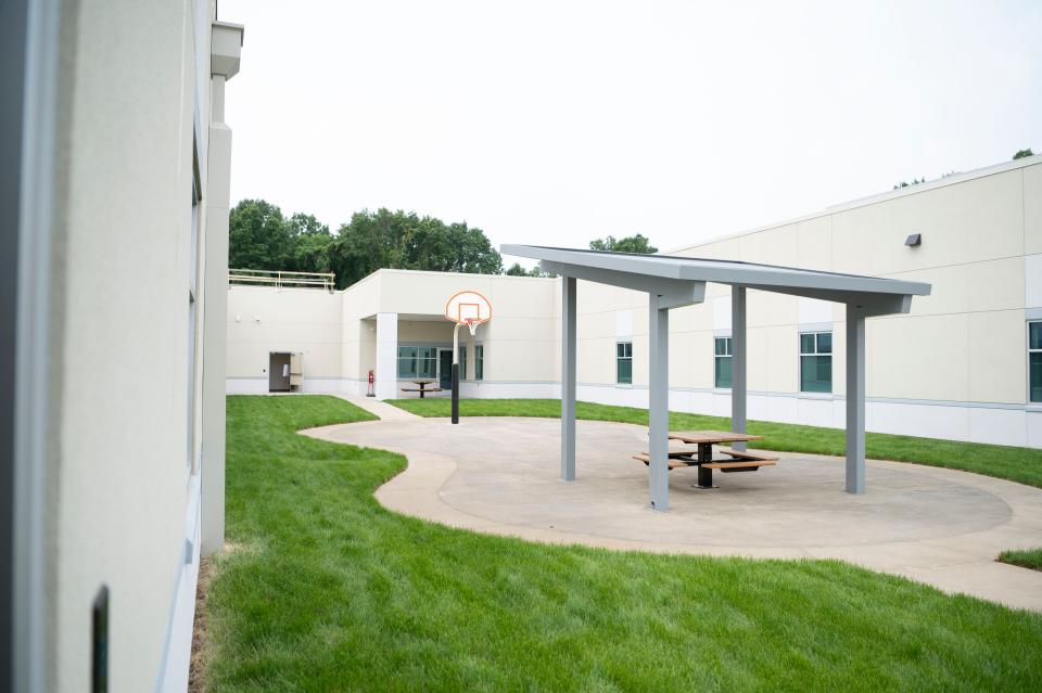 Patient outdoor recreation areas at Bronson Behavioral Health Hospital in Battle Creek on Thursday, June 15, 2023.