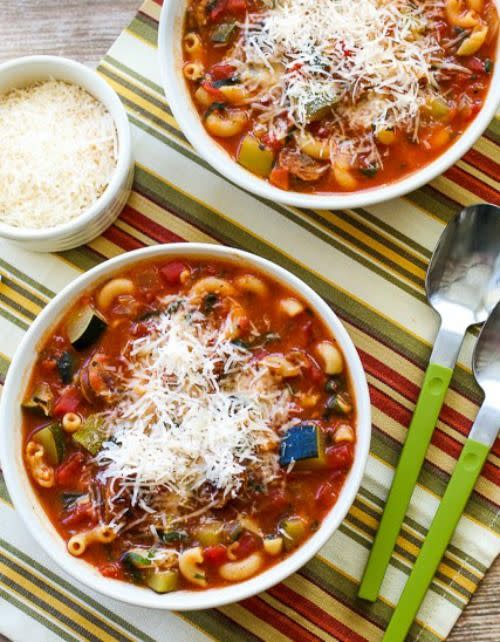 Italian Sausage, Zucchini and Macaroni Soup