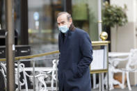 The High Representative for the Common Foreign and Security Policy of the European Union Enrique Mora arrives at the Grand Hotel Wien where closed-door nuclear talks with Iran take place, in Vienna, Austria, Thursday, April 15, 2021. (AP Photo/Lisa Leutner)