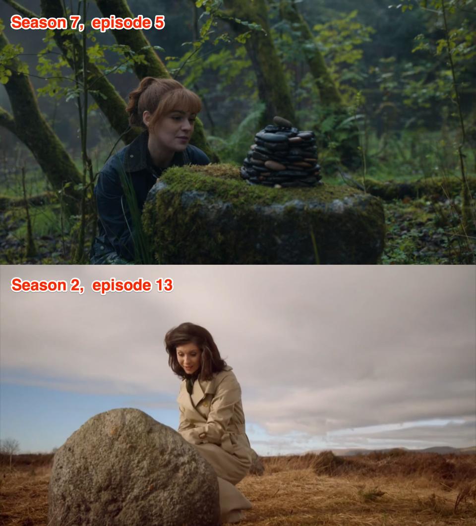 "Outlander" season two, episode 13 and season seven, episode five.