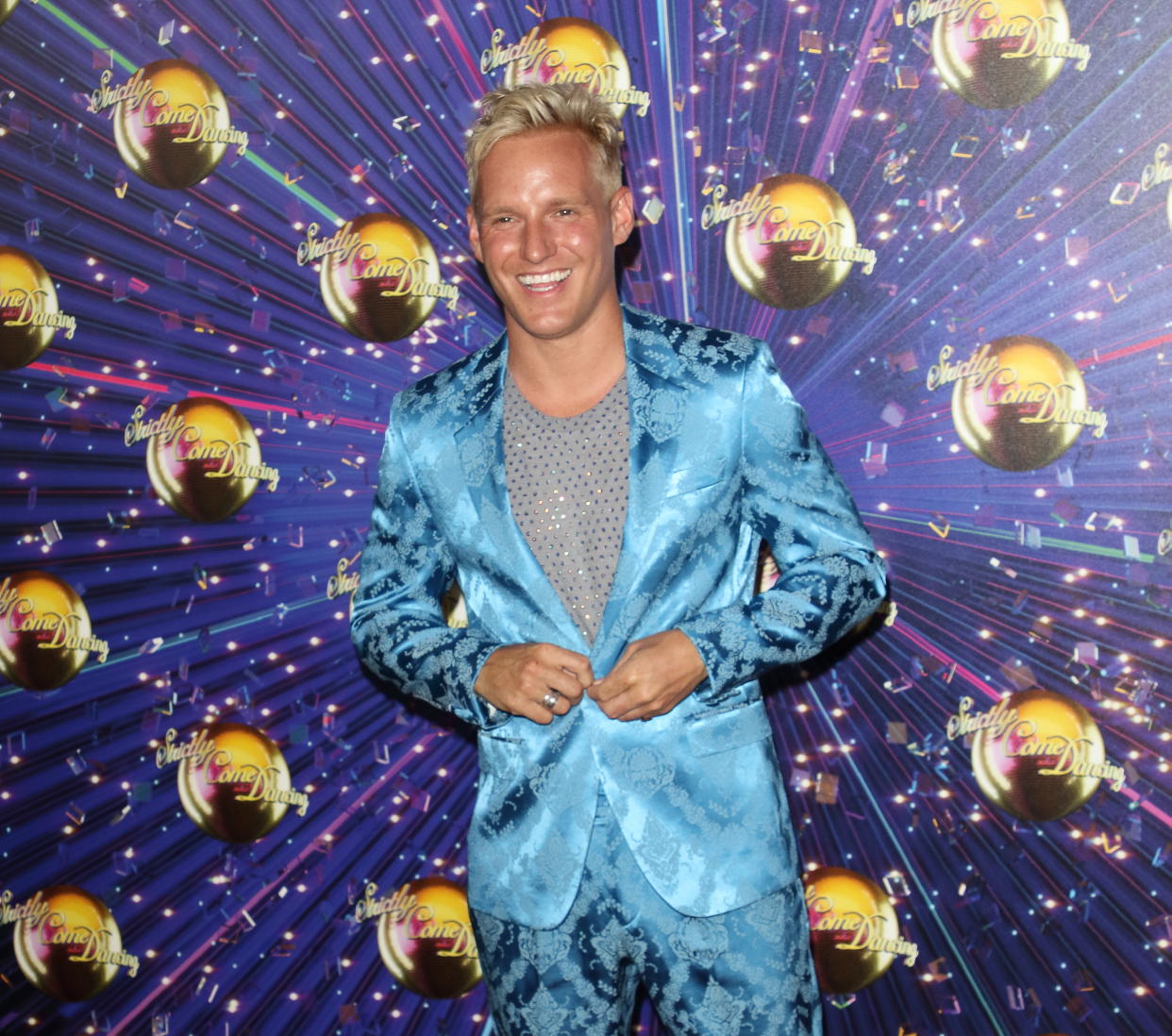 Jamie Laing at the Strictly Come Dancing Launch at BBC Broadcasting House in London. (Photo by Keith Mayhew/SOPA Images/LightRocket via Getty Images)