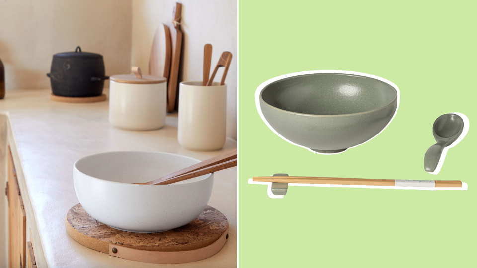 Upgrade your home dining experience with a modern ramen set from West Elm.