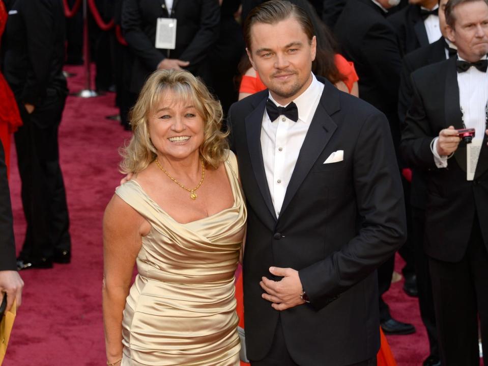 Leonardo DiCaprio with his mother, Irmelin Indenbirken at the Oscars in 2014 (Getty Images)