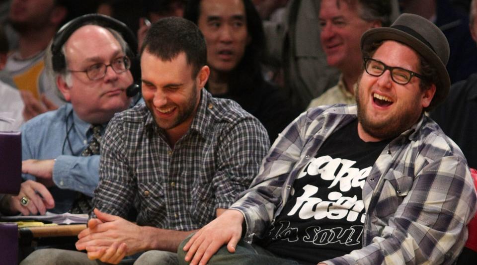 Adam Levine and Jonah Hill have been friends since they were kids.&nbsp; (Photo: Noel Vasquez via Getty Images)