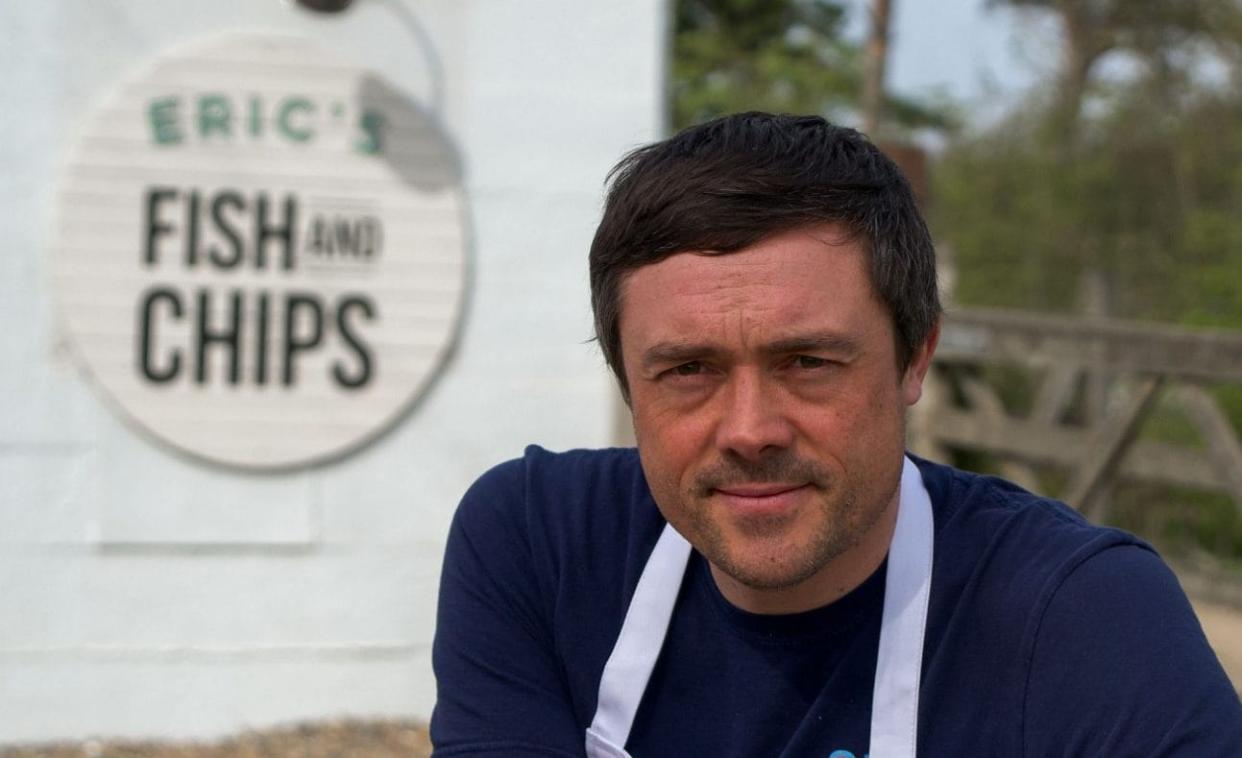 An image of Eric Snaith outside Eric's Fish and Chips in Thornham, Norfolk