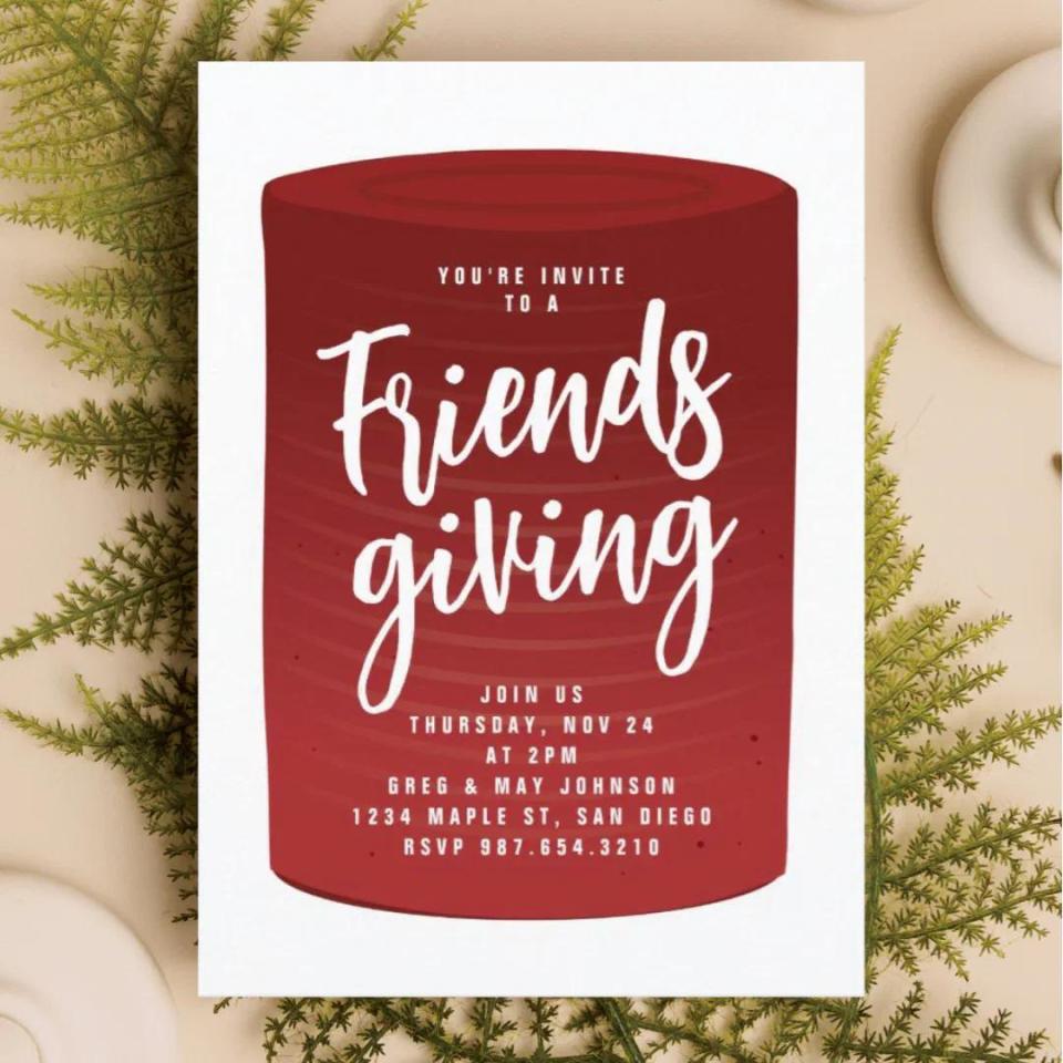 <p><a href="https://go.redirectingat.com?id=74968X1596630&url=https%3A%2F%2Fwww.zazzle.com%2Ffunny_cranberry_friendsgiving_invitation-256999704071723963&sref=https%3A%2F%2Fwww.thepioneerwoman.com%2Fholidays-celebrations%2Fg44811004%2Ffriendsgiving-invitations%2F" rel="nofollow noopener" target="_blank" data-ylk="slk:Shop Now;elm:context_link;itc:0;sec:content-canvas" class="link ">Shop Now</a></p><p>Funny Cranberry Friendsgiving Invitation</p><p>$1.46</p><p>zazzle.com</p><span class="copyright">Zazzle</span>