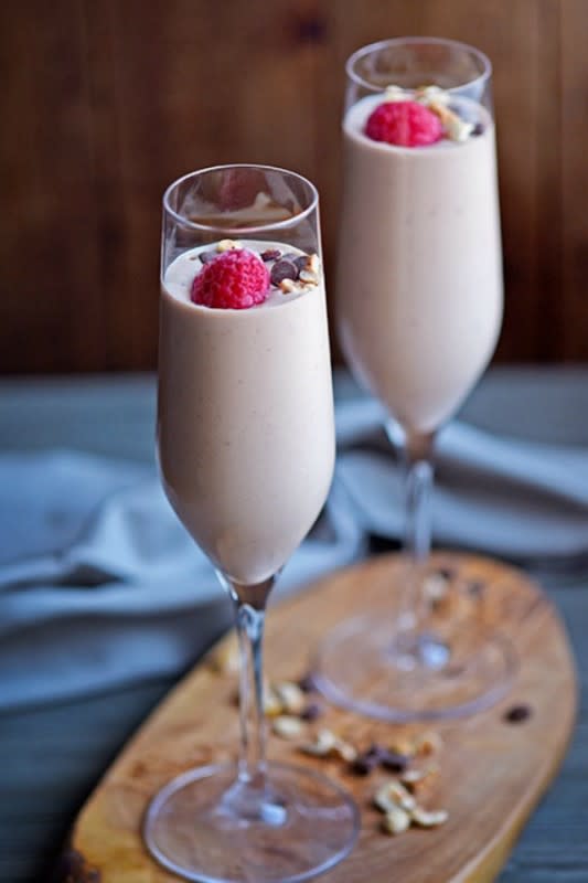 <p>Mighty Mrs.</p><p>This is a dessert and a cocktail all in one. To make it virgin, just replace the alcohol with milk.</p><p><strong>Get the recipe: <a href="https://www.mightymrs.com/spiked-chocolate-raspberry-yogurt-mousse/" rel="nofollow noopener" target="_blank" data-ylk="slk:Boozy Raspberry Chocolate Yogurt Mousse for Two;elm:context_link;itc:0;sec:content-canvas" class="link rapid-noclick-resp">Boozy Raspberry Chocolate Yogurt Mousse for Two</a></strong></p>