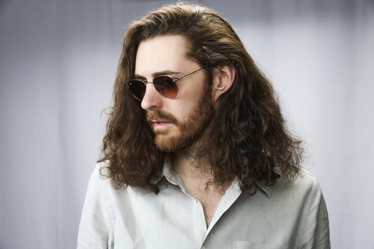 Hozier poses for a portrait backstage at Austin City Limits Music Festival 2023.