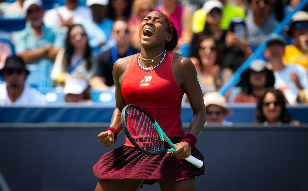 Coco Gauff defeated Iga Swiatek for the first time in eight tries. (Photo by Robert Prange/Getty Images)
