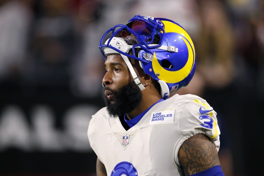 Los Angeles Rams wide receiver Odell Beckham Jr. prior to an NFL football game against the Arizona Cardinals.