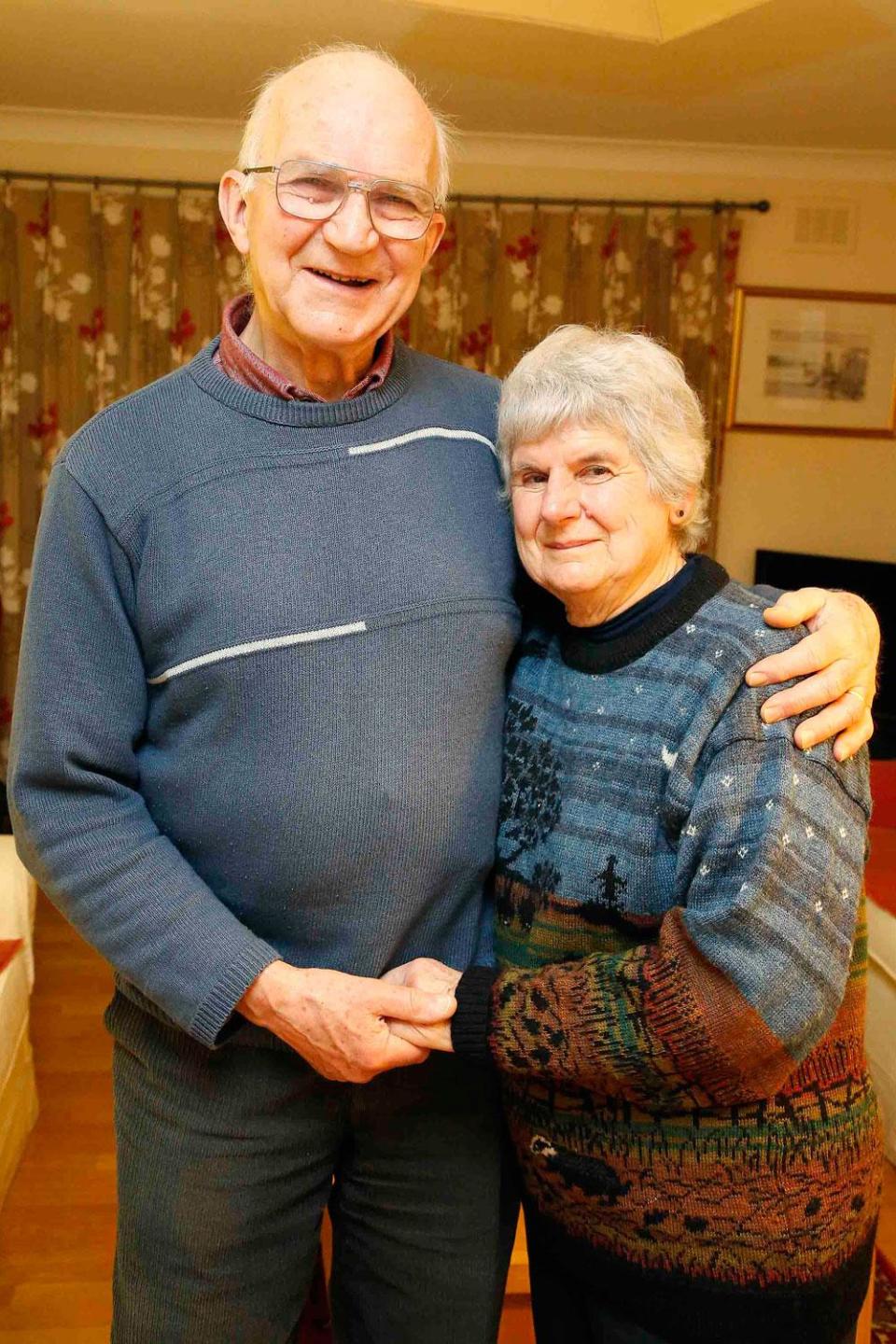 Hero: Mrs Bodger with her husband Hugh (Nigel Howard)