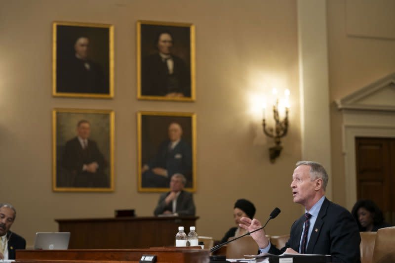 Commissioner of the Social Security Administration Martin O'Malley speaks during a House Ways and Means Subcommittee on Social Security hearing on Thursday. Photo by Bonnie Cash/UPI