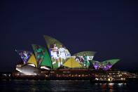 The Sydney Opera House lights up in celebration of Australia and New Zealand's joint bid to host the FIFA Women's World Cup 2023, in Sydney