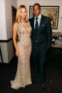 <p>The couple smiled for the cameras backstage of the screening for Beyoncé's documentary Life Is But A Dream at the premiere in New York City.</p>