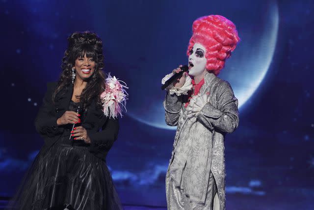 <p>Trae Patton/NBC/NBC</p> Donna Summer and Prince Poppycock in "America's Got Talent" season 5 finale