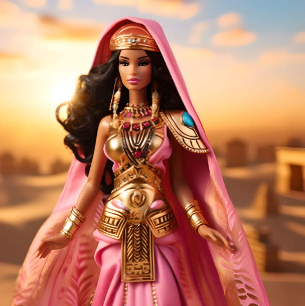 photo of the historical figure as a plastic Barbie doll