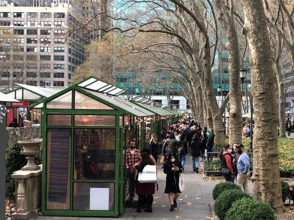 christmas shopping bryant park