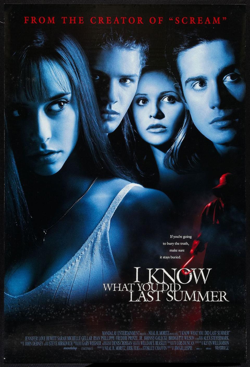 <p>Prior to the late '90s, if a scary movie was funny, it probably wasn't intentional, but around 1997, writers and directors started injecting humor into the mix. This star-studded (for the time — hi, Freddie Prinze Jr. and Jennifer Love Hewitt!) film about a group of teens that vow to conceal a crime they accidentally committed is clever in ways you don't expect from what would otherwise be a formulaic slasher. </p>