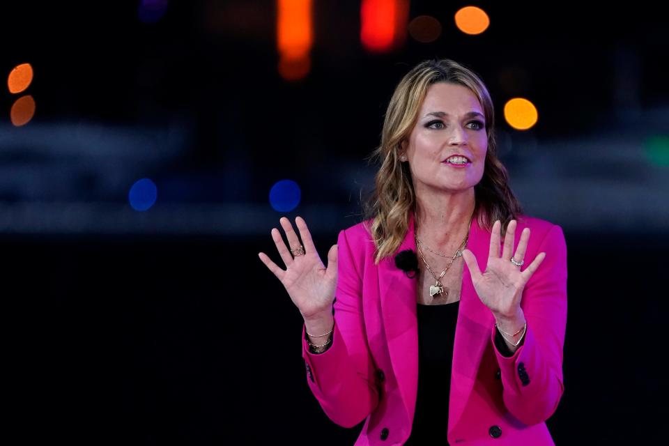 Moderator Savannah Guthrie speaks during an NBC News Town Hall with President Donald Trump at Perez Art Museum Miami.