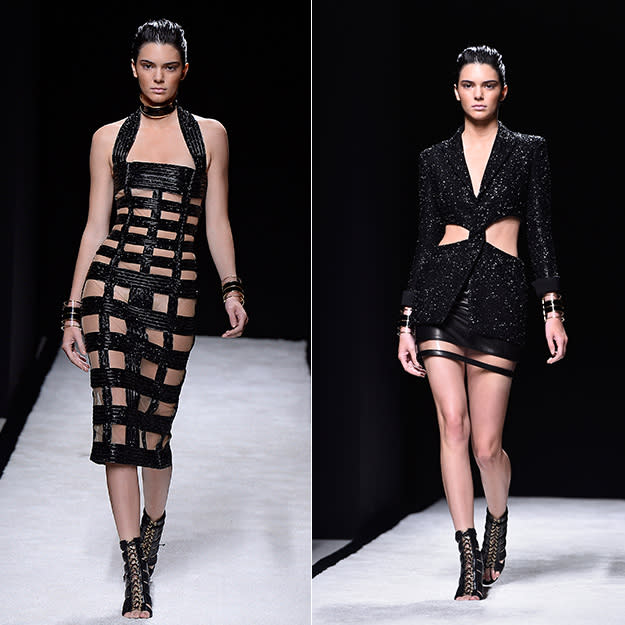 balmain kendall jenner runway