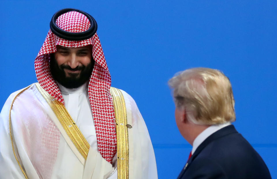 President Donald Trump and Saudi Arabia’s Crown Prince Mohammed bin Salman are seen during the G-20 summit in Buenos Aires, Argentina, Nov. 30, 2018. (Photo: Marcos Brindicci/Reuters)