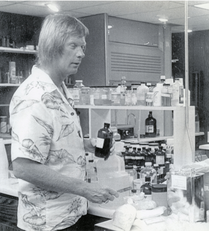 Ron Rice, founder of Hawaiian Tropic, started his suntan oil business by mixing his formulas in a trash can. Rice had grown the company to a $70 million business when this photo was taken on July 18, 1981.
